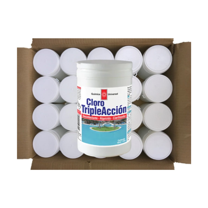 Caja 20 un. Tabletas de cloro triple acción 1 Kg.