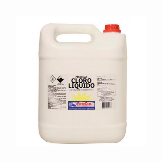 Cloro líquido Dideval 10 litros incluido en el kit