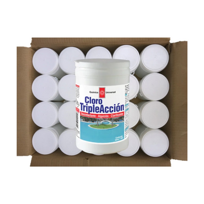 Caja 20 un. Tabletas de cloro triple acción 1 Kg.