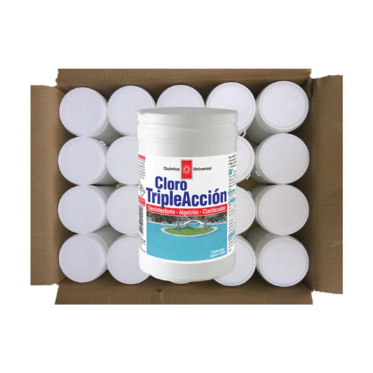Caja 20 un. Tabletas de cloro triple acción 1 Kg.