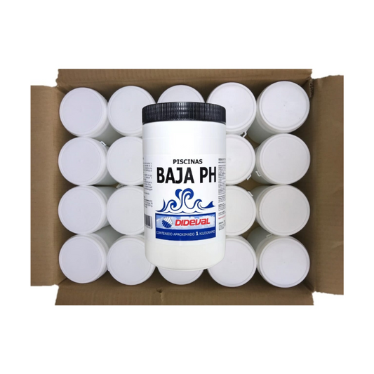 Caja 20 un. Baja pH para piscinas 1 Kg.