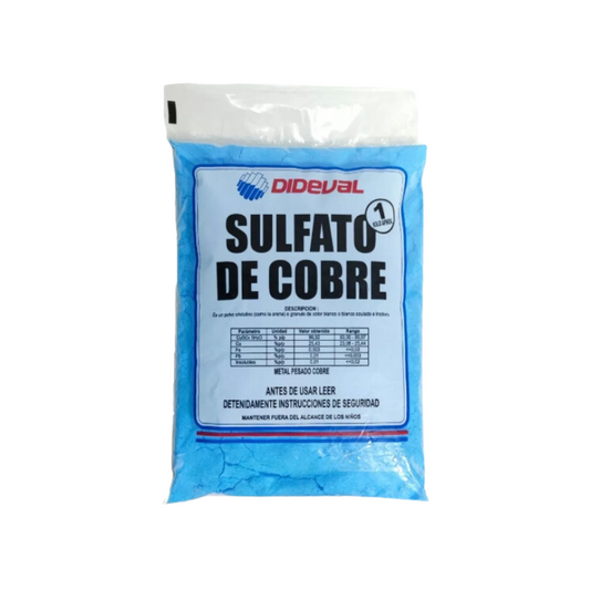 Sulfato de cobre Dideval 1 Kg.