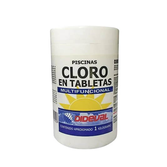 Cloro en tabletas triple acción Dideval 1 Kg.