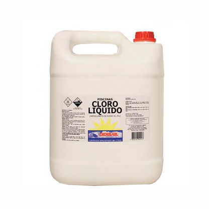 Cloro líquido Dideval 10 litros incluido en el kit