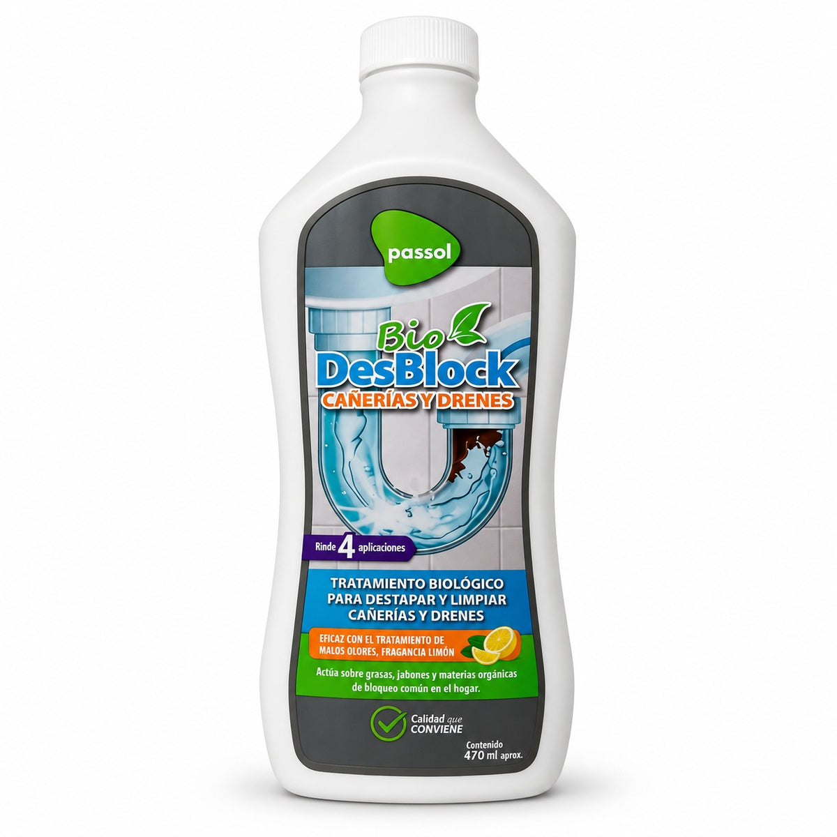 Bio Desblock Passol Cañerías y Drenes 470 ml