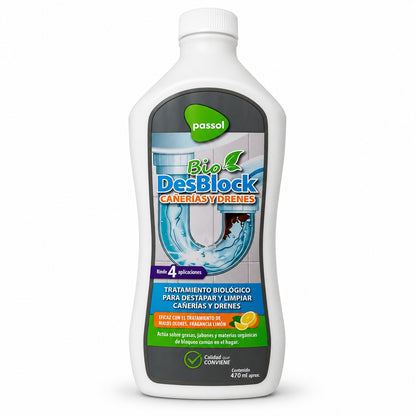 Bio Desblock Passol Cañerías y Drenes 470 ml