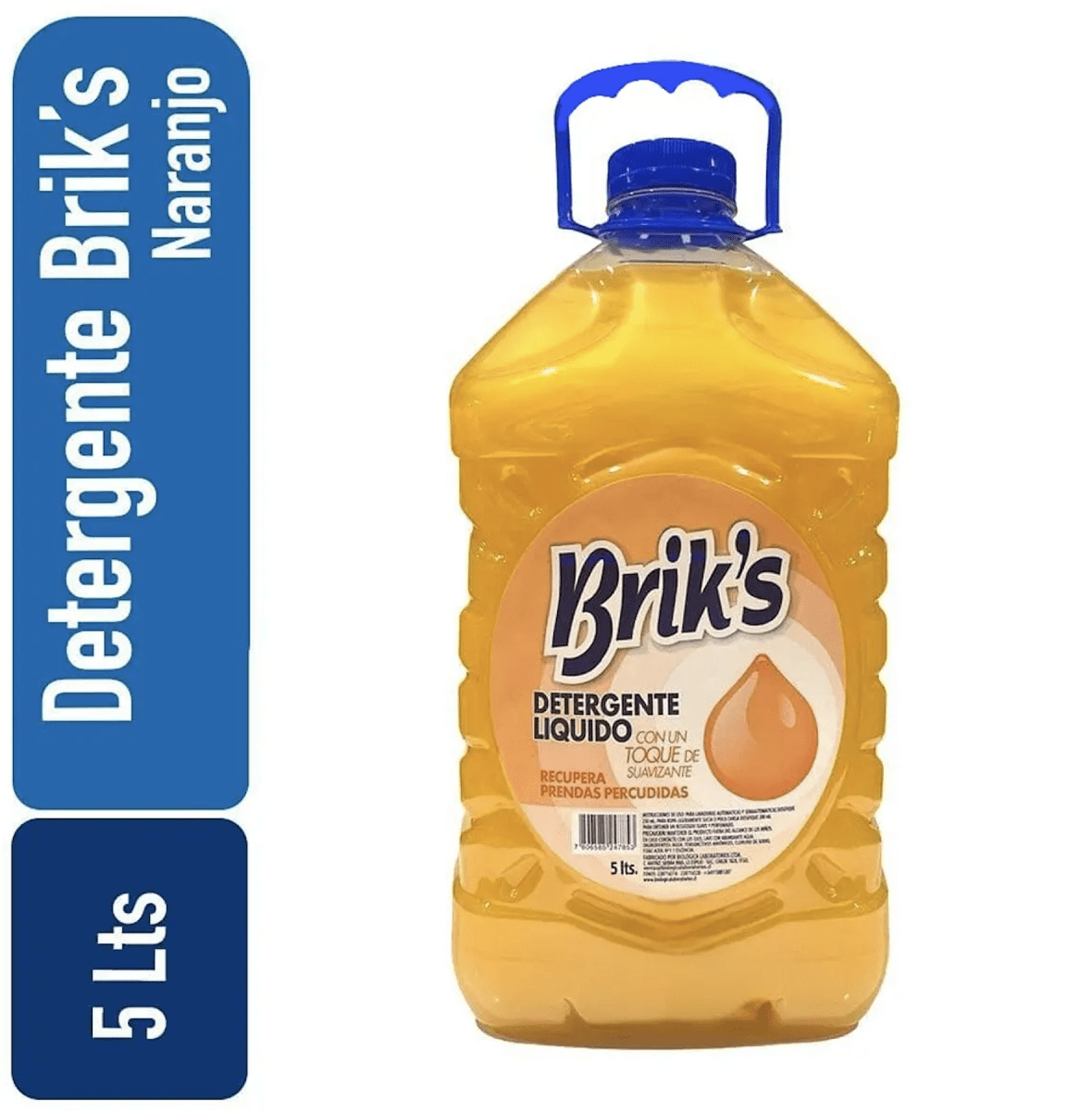 Detergente Brik's naranjo 5 litros recupera prendas percudidas