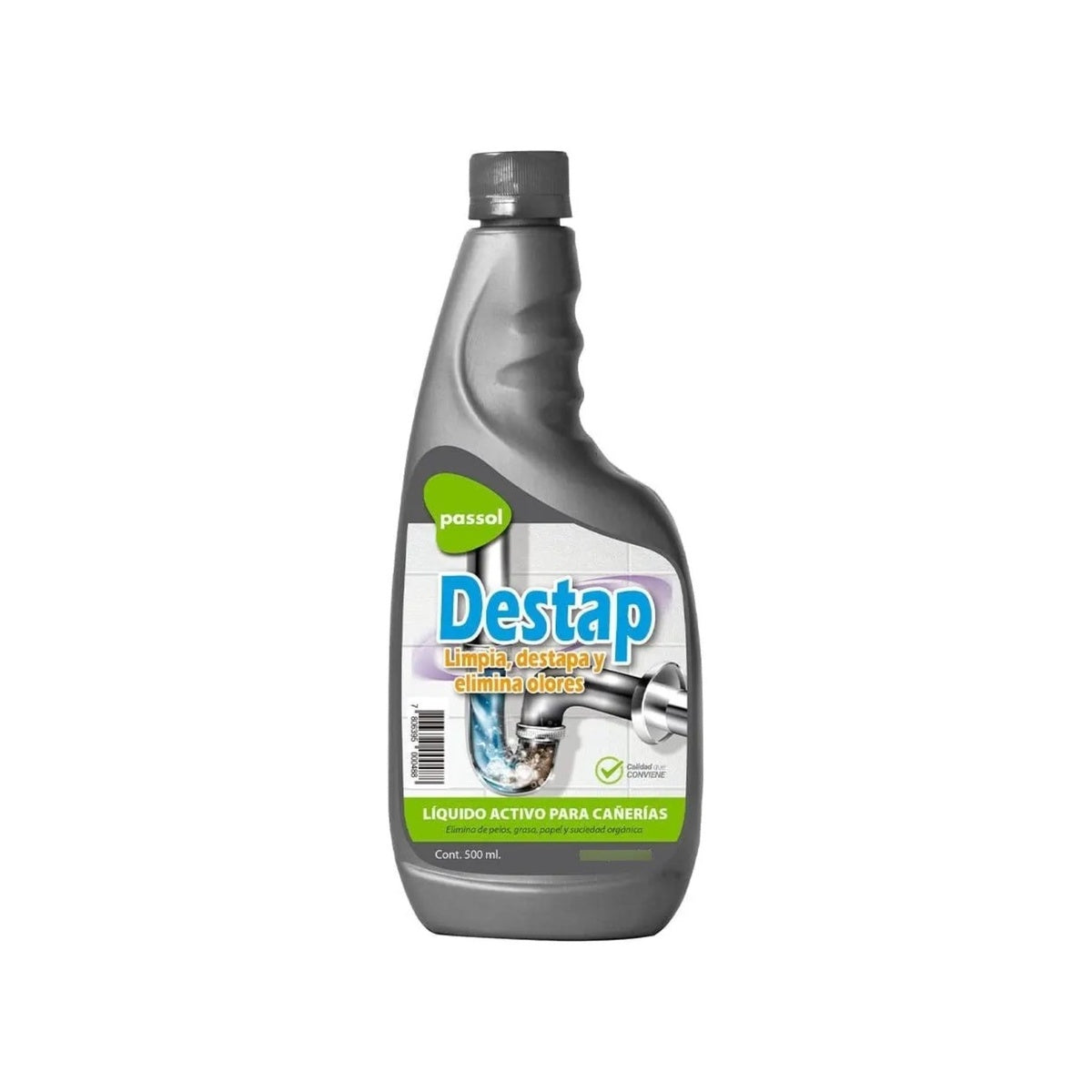 Destap Passol 500 ml portada cuadrada con escala uniforme