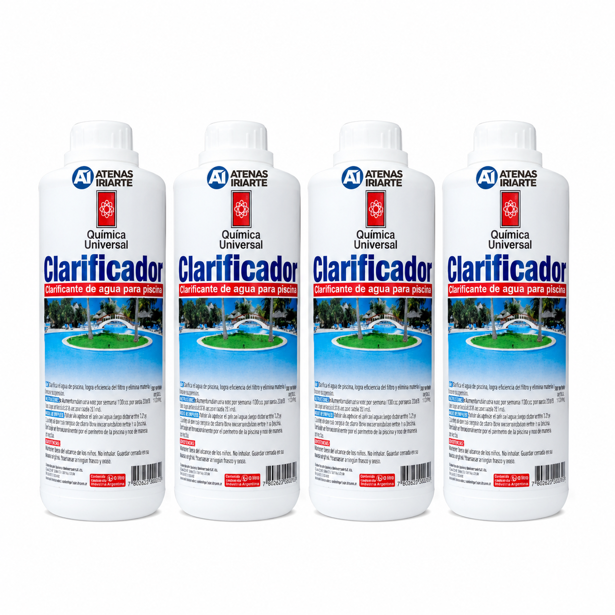 Pack de 4 un. Clarificador Quimica Universal 5 litros