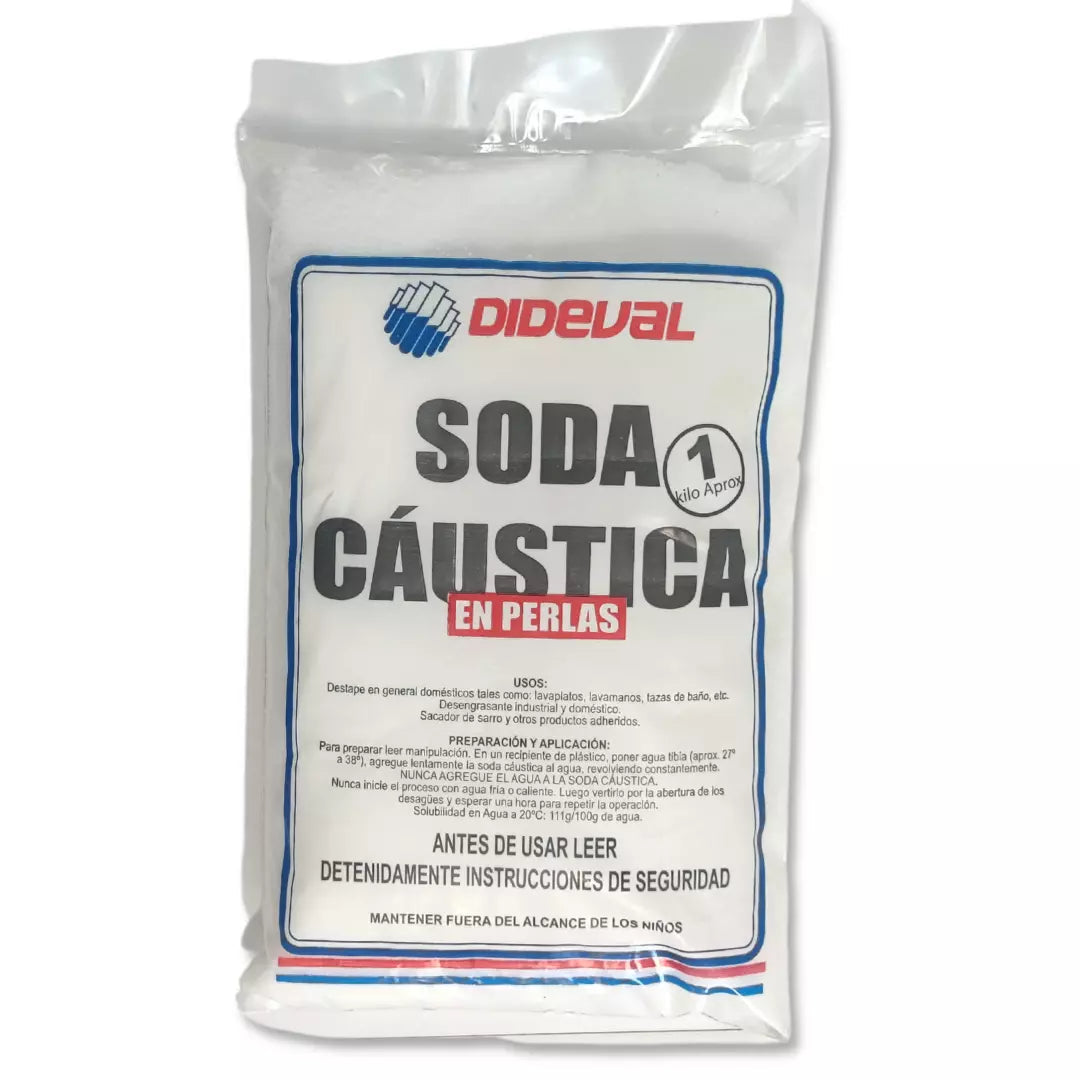 Bolsa de soda cáustica en perlas Dideval 1 kilogramo